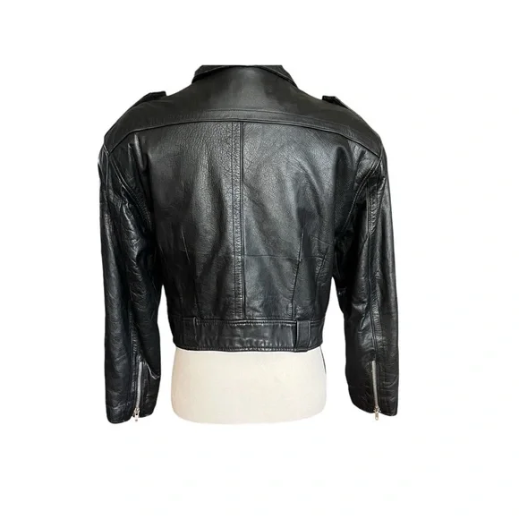 VTG. EXP Moto 100% Leather Crop Jacket. Sz.M - Picture 7 of 8